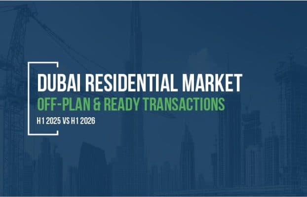 Dubai Residential Market Off-Plan & Ready Transactions – H1 2025 vs H1 2026