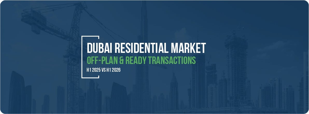 Dubai Residential Market Off-Plan & Ready Transactions – H1 2025 vs H1 2026